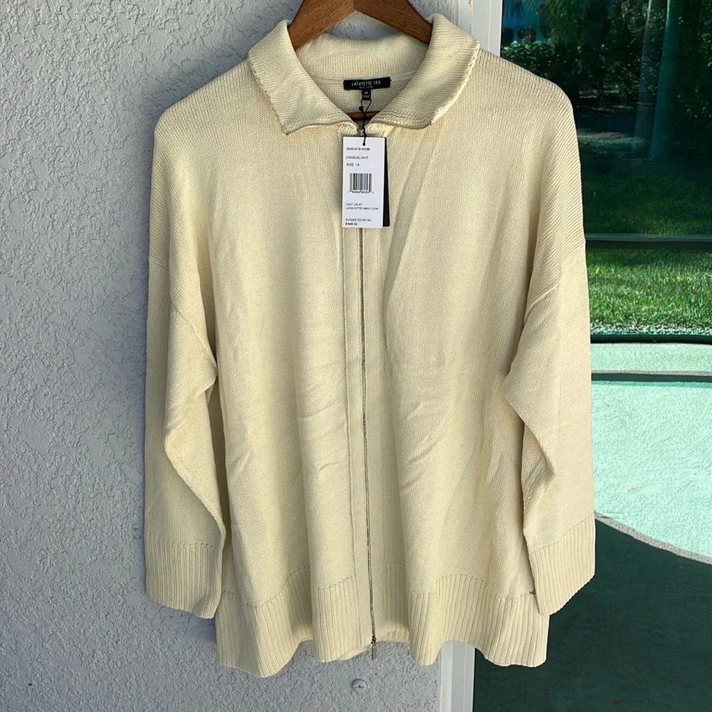 Lafayette 148 Silk Cotton Cardigan Sweater Size 1X - Picture 1 of 16